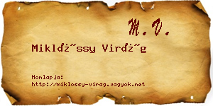 Miklóssy Virág névjegykártya